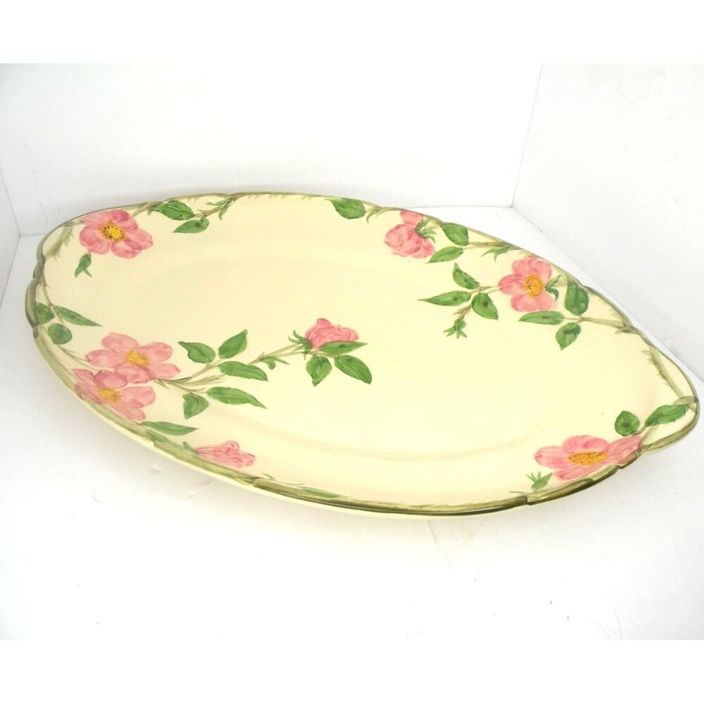 Franciscan Desert Rose Hand-Painted Serving Platter 19.25" X 13.25" Oval Ceramic